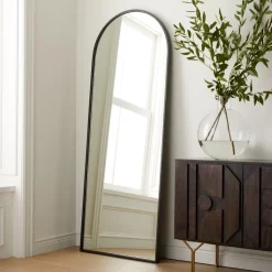Metal Frame Arched Floor Mirror