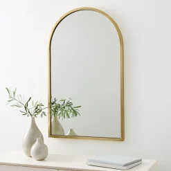 Metal Frame Arched Wall Mirror