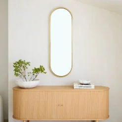 Metal Framed Pill Wall Mirror