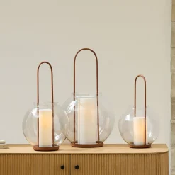 Metal & Glass Globe Lanterns
