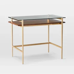 Mid-Century Art Display Mini Desk (36") & Slope Office Chair Set