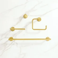 Mid-Century Bathroom Hardware - Antique Brass