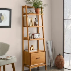 Mid-Century Bookshelf w/ Drawer (22")