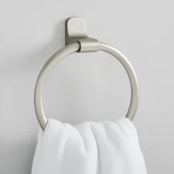 Mid-Century Contour Bathroom Hardware - Brushed Nickel