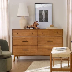 Mid-Century 6-Drawer Dresser (56")