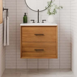 Mid-Century Floating Single Bathroom Vanity (24")