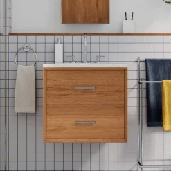 Mid-Century Floating Single Bathroom Vanity (24")