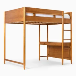 Mid-Century Full Loft Bed w/ Desk