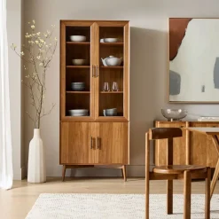Mid-Century Glass Cabinet (35")