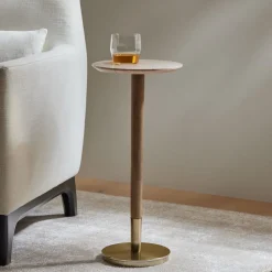 Mid-Century Marble Drink Table (9.5")