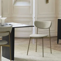 Mid-Century Modern Petal Upholstered Dining Chair