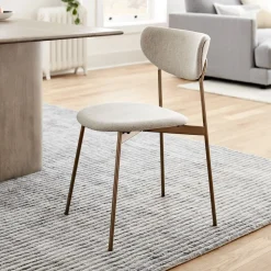 Mid-Century Modern Petal Upholstered Dining Chair