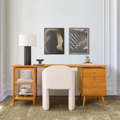 Mid-Century Modular Desk w/ File Cabinet & Shelves (70")