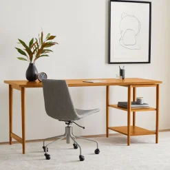 Mid-Century Modular Desk w/ Shelves (70")