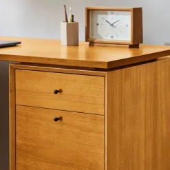 Mid-Century Modular L-Shaped Desk w/ File Cabinet & Bookcase (70")