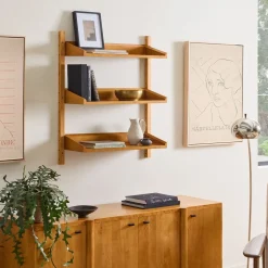 Mid-Century Modular 3-Tier Wide Shelf