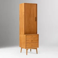 Mid-Century Narrow Hutch w/ Console (20.5")