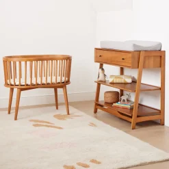 Mid-Century Open Narrow Dresser with Removable Topper (38")