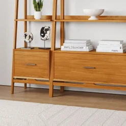 Mid-Century 3-Piece Wide & Narrow Narrow Bookshelf Set (82")