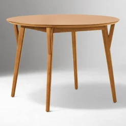 Mid-Century Round Extendable Dining Table & Chairs Set