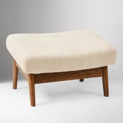 Mid-Century Show Wood Ottoman