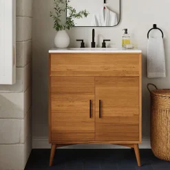Mid-Century Single Bathroom Vanity (24"–49")