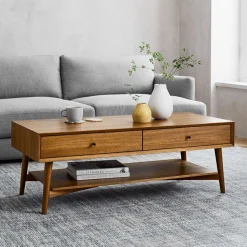 Mid-Century Storage Coffee Table (47.5")