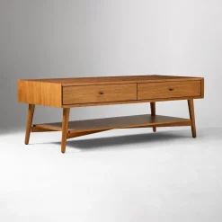 Mid-Century Storage Coffee Table (47.5")