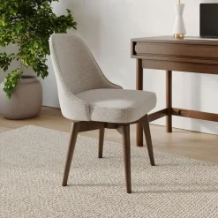 Mid-Century Swivel Office Chair - Wood Legs