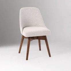 Mid-Century Swivel Office Chair - Wood Legs