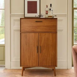 Mid-Century Tall Bar Cabinet (32")