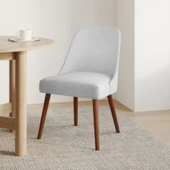 Mid-Century Upholstered Dining Chair - Wood Legs