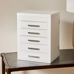 Mid-Century White Lacquer Jewelry Boxes