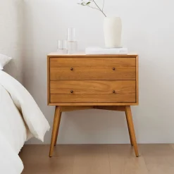 Mid-Century Wide Nightstand (25")