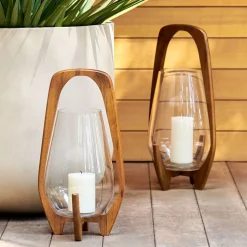 Mid-Century Wood Lanterns