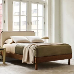 Miles Wood & Upholstered Bed