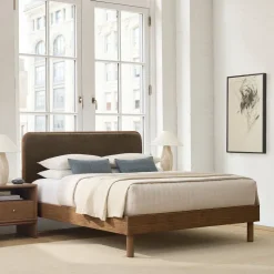 Miles Wood & Upholstered Bed