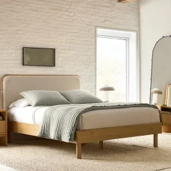 Miles Wood & Upholstered Bed
