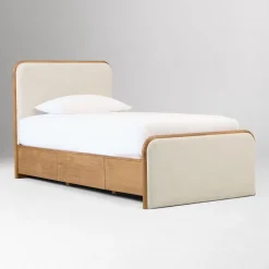Miles Wood & Upholstered Storage Bed