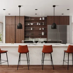 Modern Channeled Back Bar & Counter Stools (Set of 2)