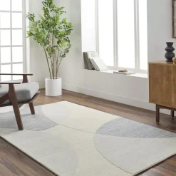 Modern Circles Tufted Wool Rug