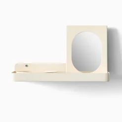 Modern Dorm Entryway Storage Shelf Mirror (12")