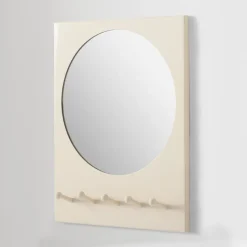 Modern Dorm Mirror with Hooks