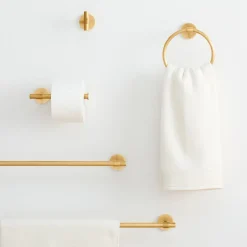 Modernist Bathroom Hardware - Antique Brass