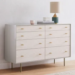 Modernist Wood & Lacquer 8-Drawer Dresser (58") - Winter Wood