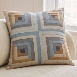 Modern Log Pieced Pillow Cover