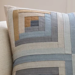 Modern Log Pieced Pillow Cover