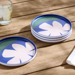 Modern Melamine Printed Outdoor Salad Plate Sets