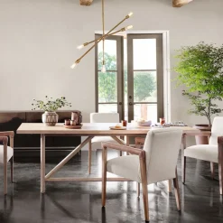 Modern Oak Rectangle Dining Table (84")