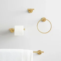 Modern Overhang Bathroom Hardware - Antique Brass
